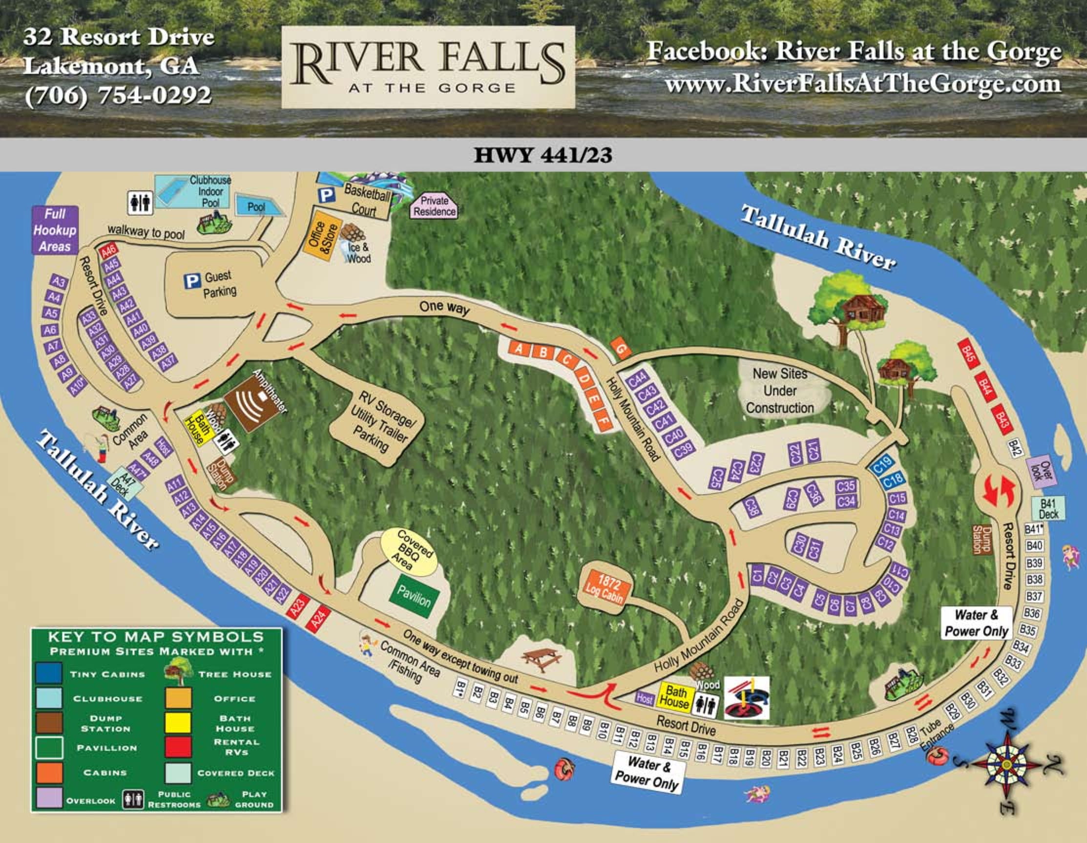 Campground Map River Falls at the